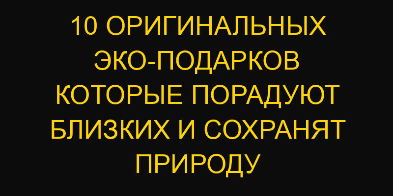 10 оригинальных эко-подарков которые порадуют близких и сохранят природу